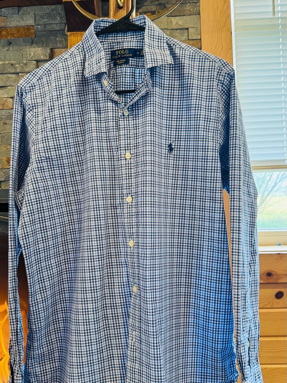 Polo by Ralph Lauren Navy and White Gingham Button-Down Shirt